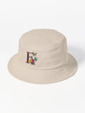 Alphabet F With Flowers And Butterflies Bucket Hatshandiz Design