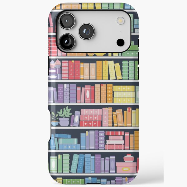 Rainbow Books Shelf Pattern (Black Background) Iphone Tough Casekit Cronk