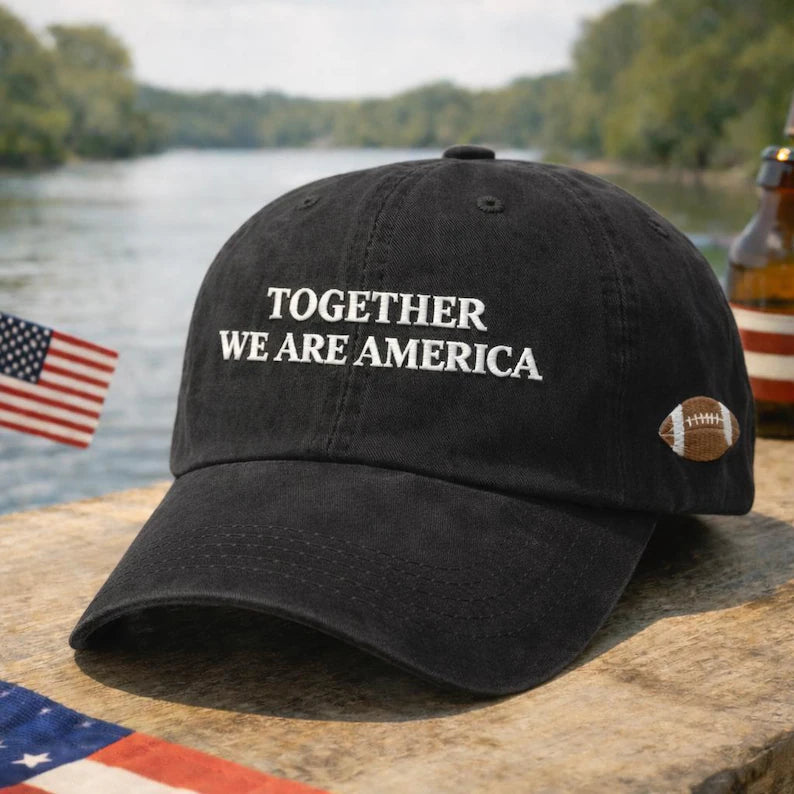 Embroidered Together We Are America Wash hat, Baseball Cap, Dad hat, Bucket hat Multi Color, Gift For Him Her