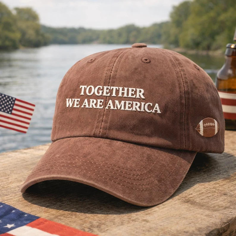 Embroidered Together We Are America Wash hat, Baseball Cap, Dad hat, Bucket hat Multi Color, Gift For Him Her