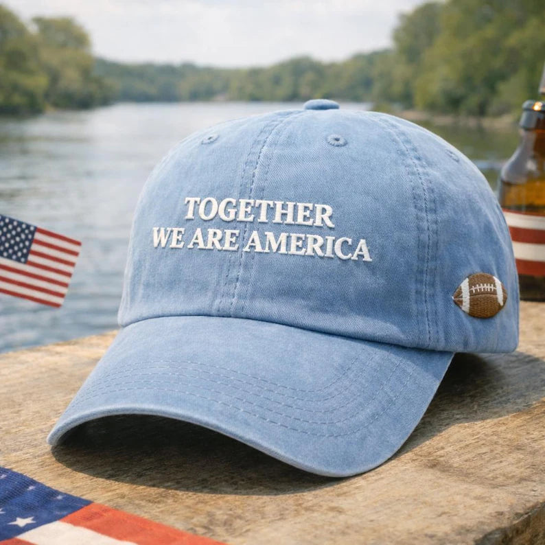 Embroidered Together We Are America Wash hat, Baseball Cap, Dad hat, Bucket hat Multi Color, Gift For Him Her