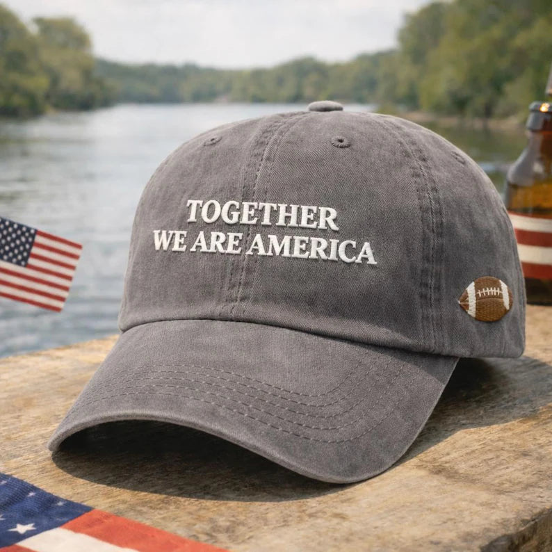 Embroidered Together We Are America Wash hat, Baseball Cap, Dad hat, Bucket hat Multi Color, Gift For Him Her