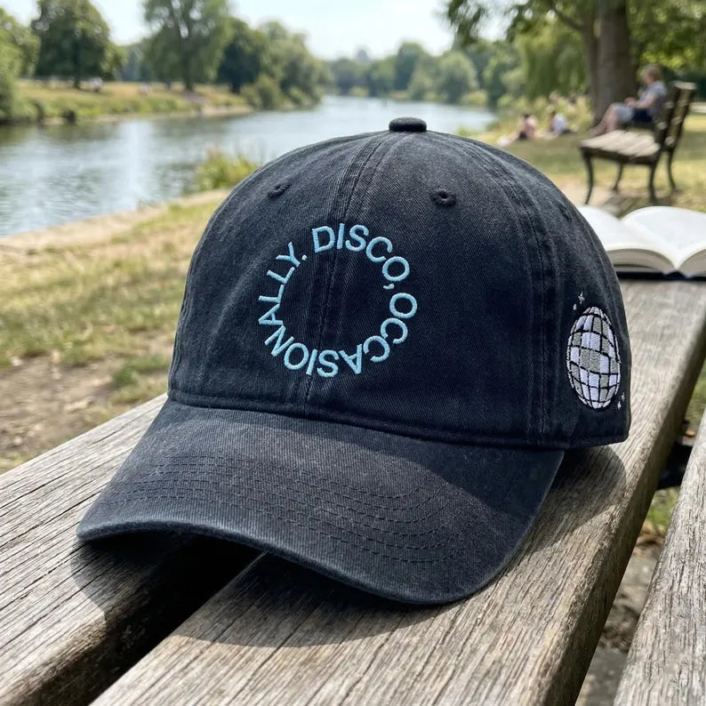 Disco, Occasionally Embroidered Washed Hat, Concert Hat Gift, Disco Cap, Kiss All The Time