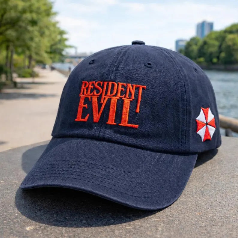 Vintage Resident Evil Embroidered Hat, Umbrella Corps Horror Game Cap, RPD Baseball Hat Gift, Gift For Gamer
