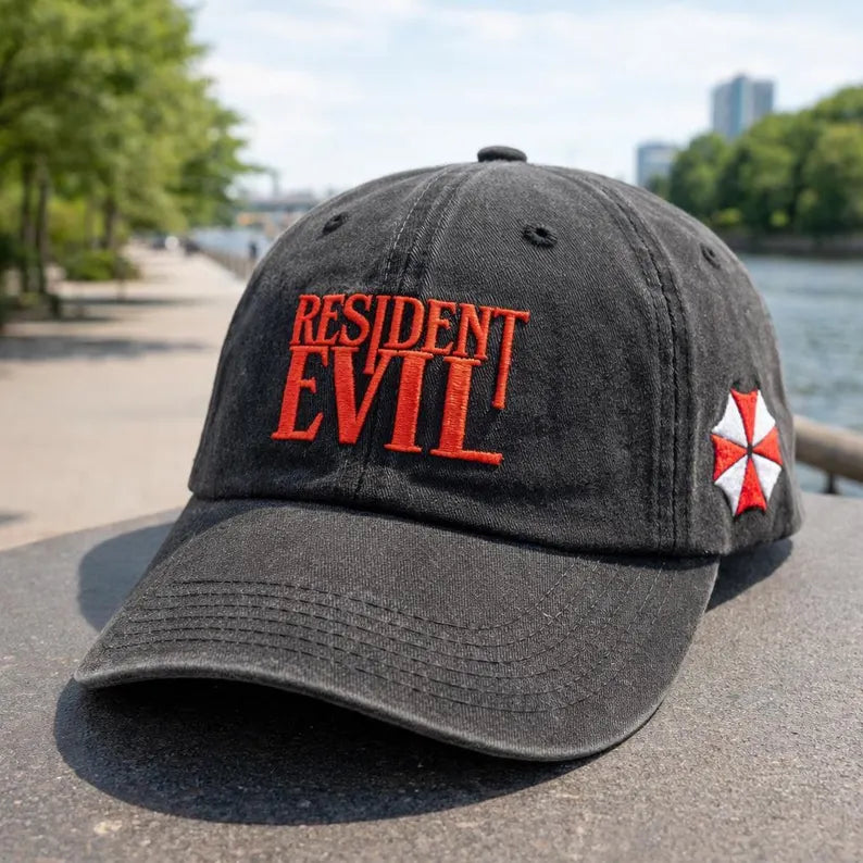 Vintage Resident Evil Embroidered Hat, Umbrella Corps Horror Game Cap, RPD Baseball Hat Gift, Gift For Gamer