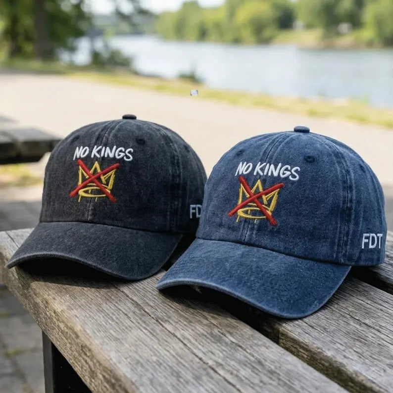 No Kings in America Embroidered Hat, No Kings Protest Day Hat, No Kings In America