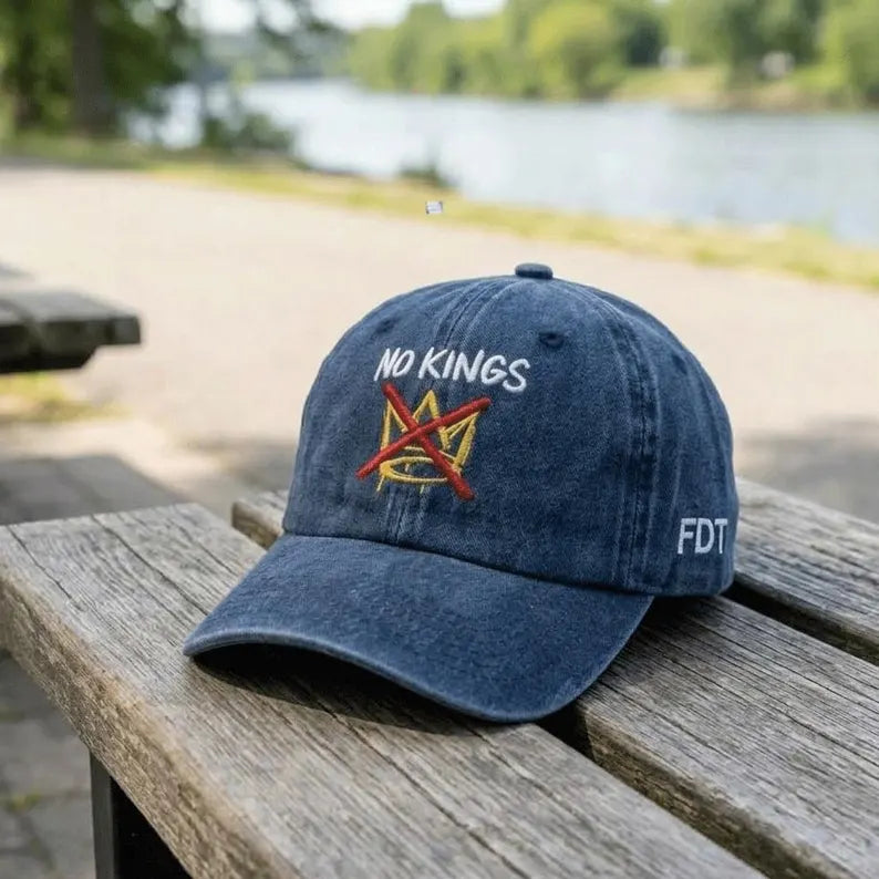 No Kings in America Embroidered Hat, No Kings Protest Day Hat, No Kings In America