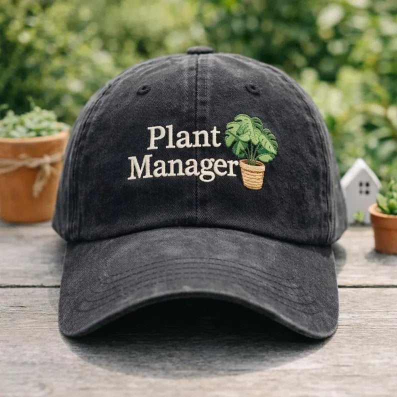 Embroidered Plant Manager Funny Gardening hat for Plant Lovers, Gardeners ball cap, Plant Mom or Dad Gift, gift for Botanical lover