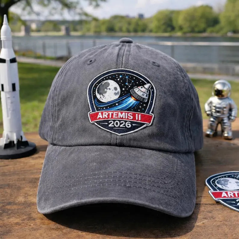Embroidered Artemis II Mission Collection Hat, Moon Landing Gift Hat, Custom hat
