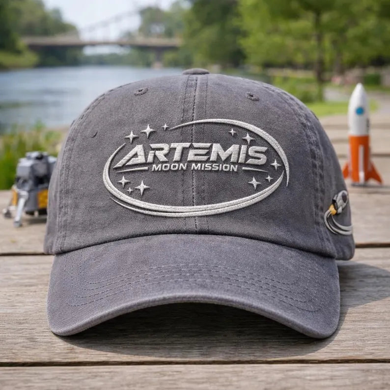 Embroidered Artemis II Mission Collection Hat, Moon Landing Gift Hat, Custom hat