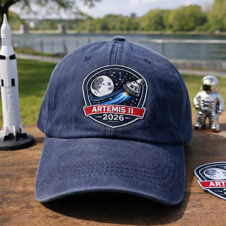 Embroidered Artemis II Mission Collection Hat, Moon Landing Gift Hat, Custom hat
